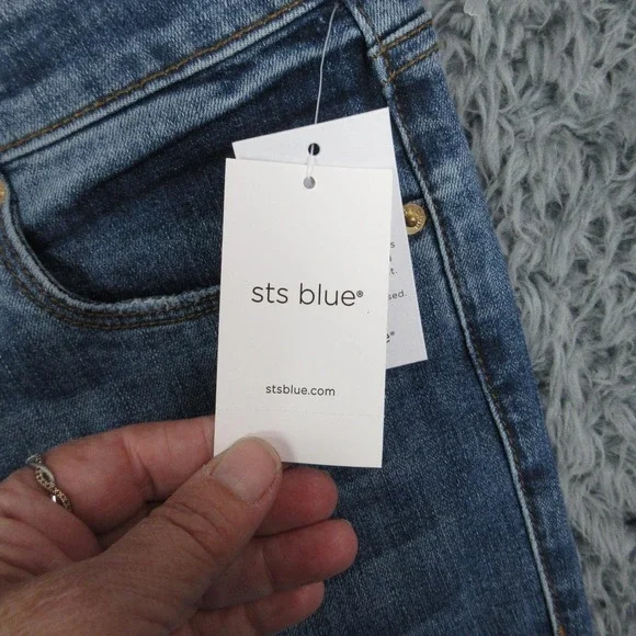 STS Blue Jeans Womens 29 Blue Mandy Baby Flare High Rise Fringe 31x31* NWT - Picture 10 of 16